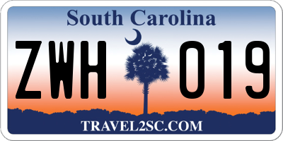 SC license plate ZWH019
