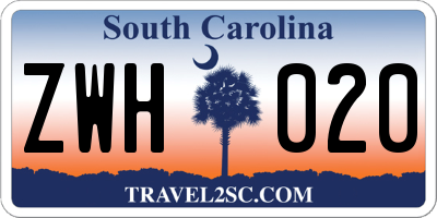 SC license plate ZWH020