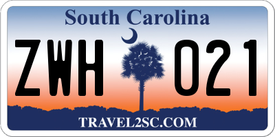 SC license plate ZWH021
