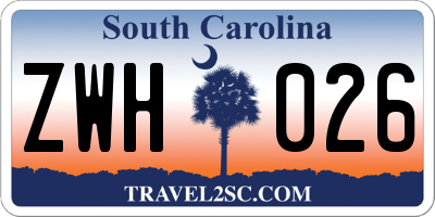 SC license plate ZWH026