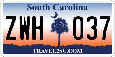 SC license plate ZWH037