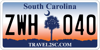 SC license plate ZWH040