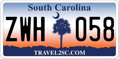 SC license plate ZWH058