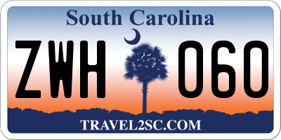 SC license plate ZWH060