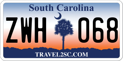 SC license plate ZWH068