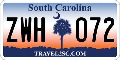 SC license plate ZWH072