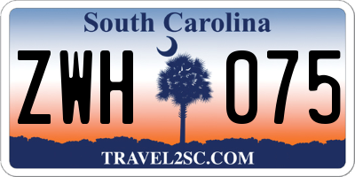 SC license plate ZWH075