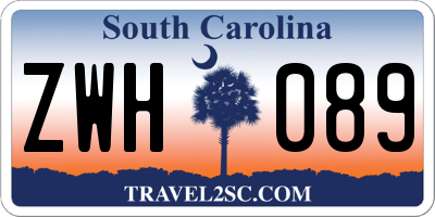 SC license plate ZWH089