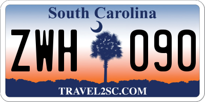 SC license plate ZWH090