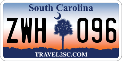 SC license plate ZWH096