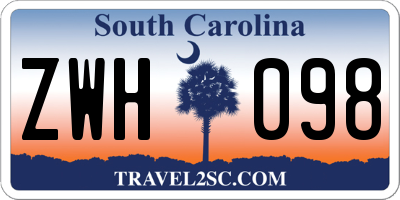 SC license plate ZWH098