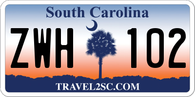 SC license plate ZWH102