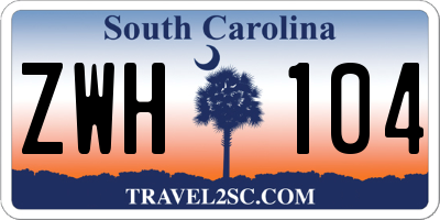 SC license plate ZWH104