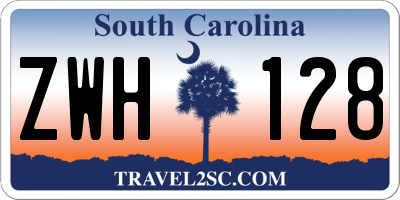 SC license plate ZWH128