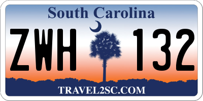 SC license plate ZWH132