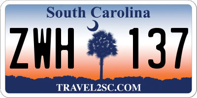 SC license plate ZWH137