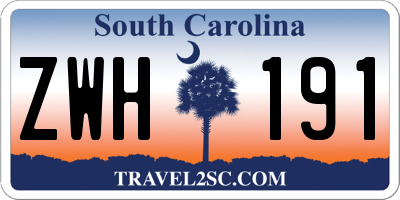 SC license plate ZWH191