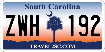 SC license plate ZWH192