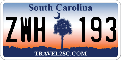 SC license plate ZWH193