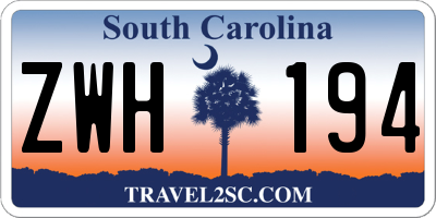 SC license plate ZWH194