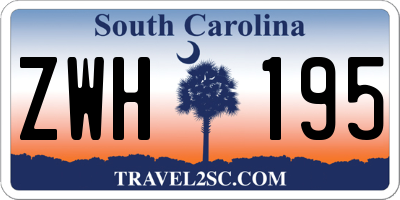 SC license plate ZWH195