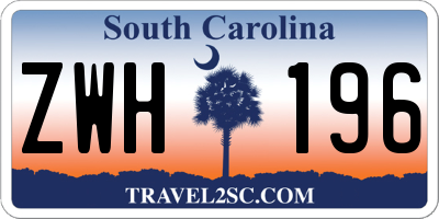 SC license plate ZWH196