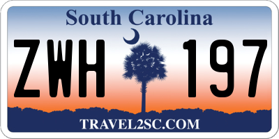 SC license plate ZWH197