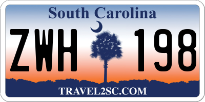SC license plate ZWH198