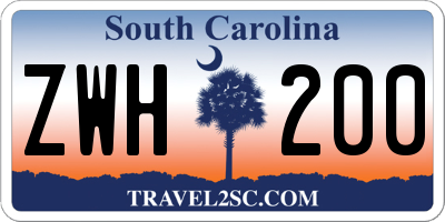 SC license plate ZWH200