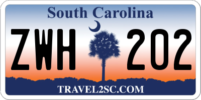 SC license plate ZWH202