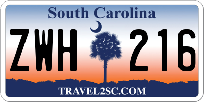 SC license plate ZWH216