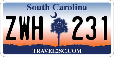 SC license plate ZWH231