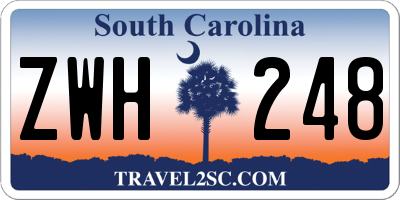 SC license plate ZWH248
