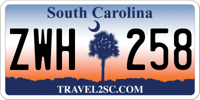 SC license plate ZWH258