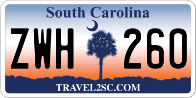 SC license plate ZWH260