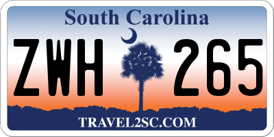 SC license plate ZWH265