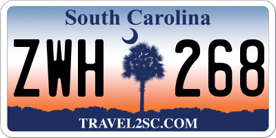 SC license plate ZWH268