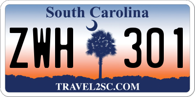SC license plate ZWH301