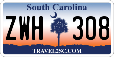 SC license plate ZWH308