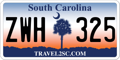 SC license plate ZWH325