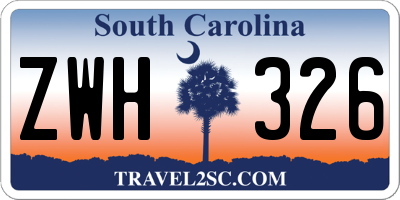 SC license plate ZWH326