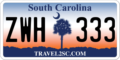 SC license plate ZWH333