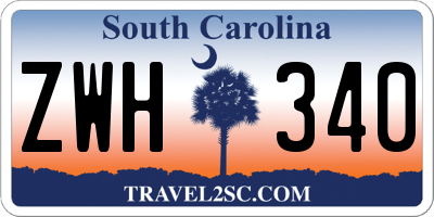 SC license plate ZWH340