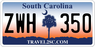 SC license plate ZWH350