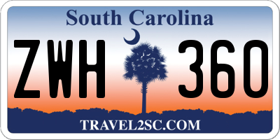 SC license plate ZWH360