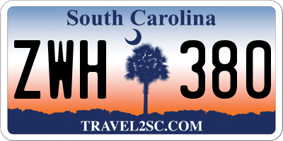 SC license plate ZWH380