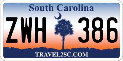 SC license plate ZWH386