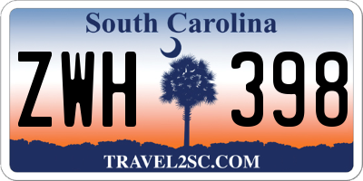 SC license plate ZWH398