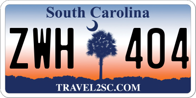 SC license plate ZWH404