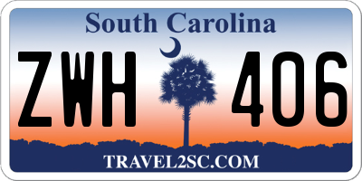 SC license plate ZWH406